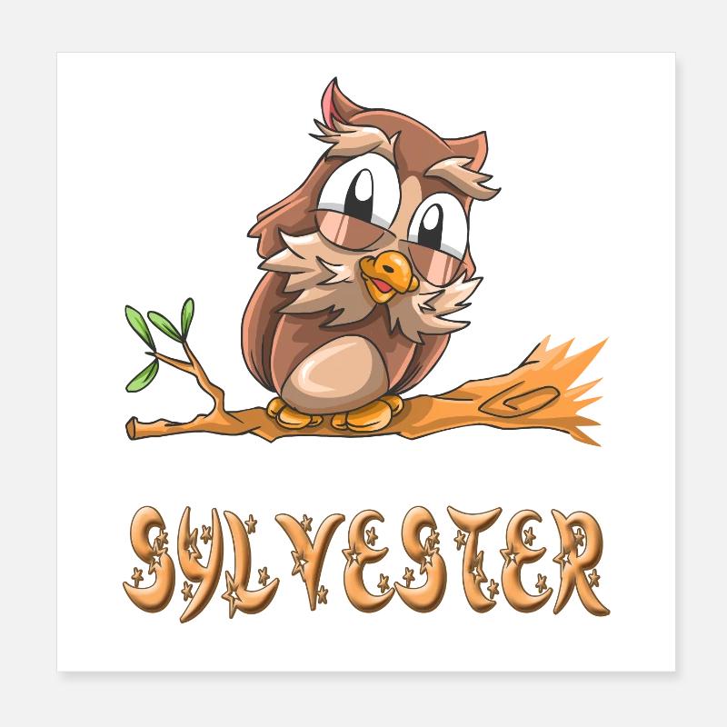 Eule Sylvester Poster 20x20 cm