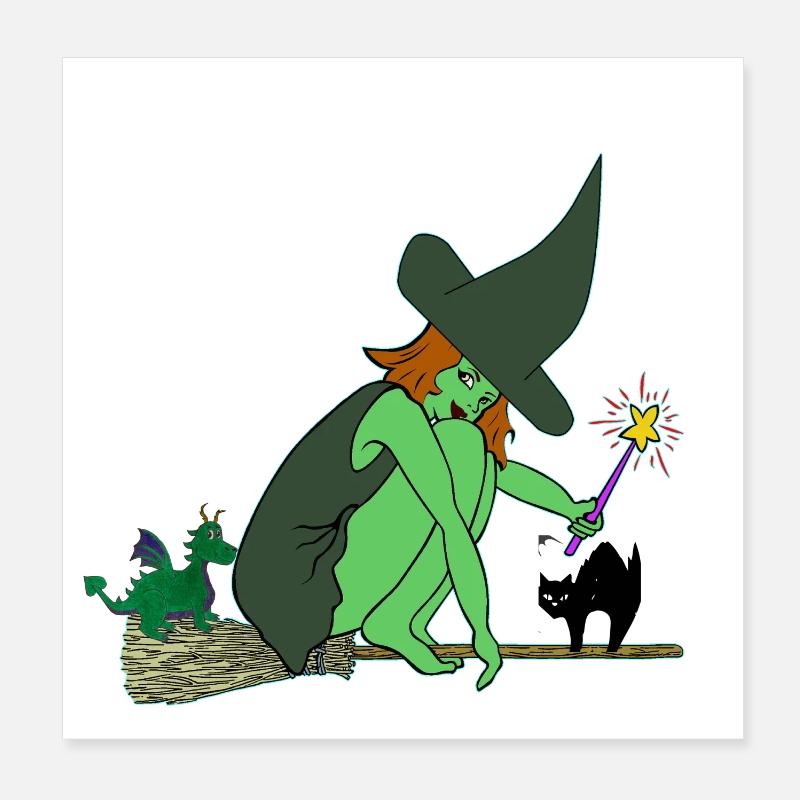 witch - Poster 8" x 8" (20x20 cm) - white