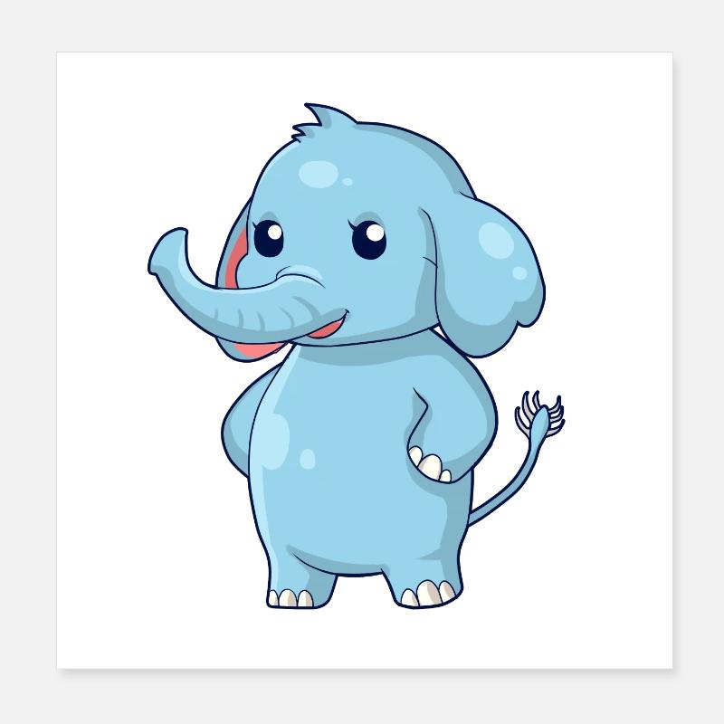Stehender Elefant Poster 20x20 cm