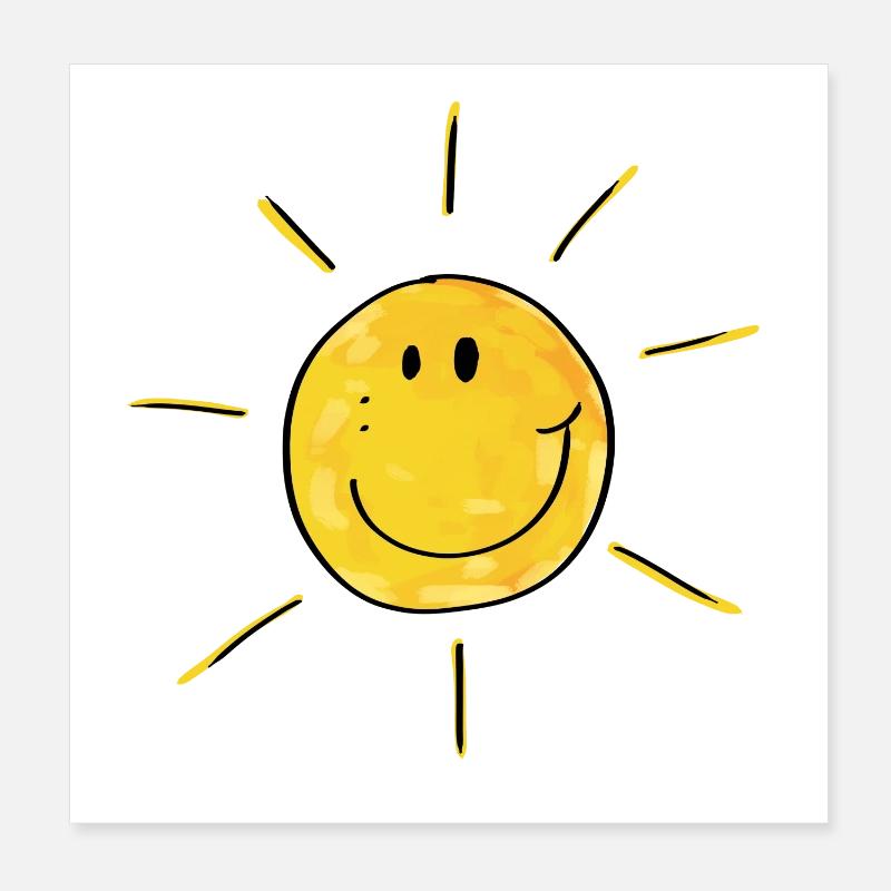 Kleiner Sonnenschein - Sonne - Sommer - Urlaub - Poster 20x20 cm - Weiß