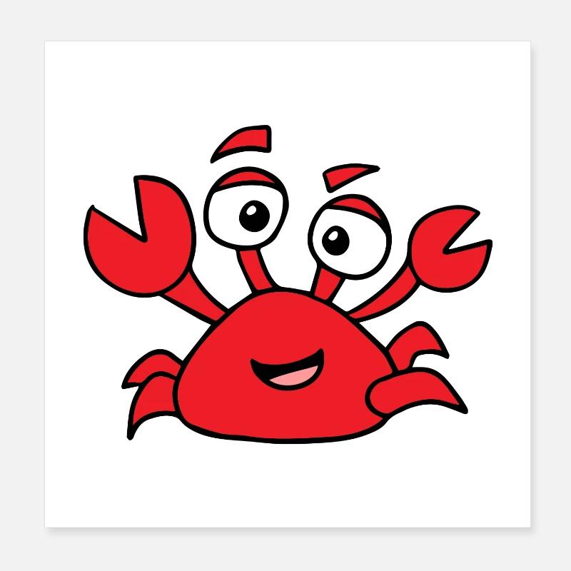 Krabbe mit Glubschauen Poster 20x20 cm
