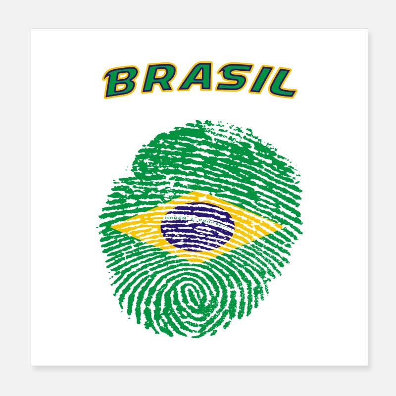 Brasilien - Poster 20x20 cm - Weiß