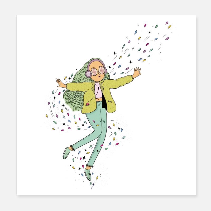 Musique - Poster 20 x 20 cm - blanc