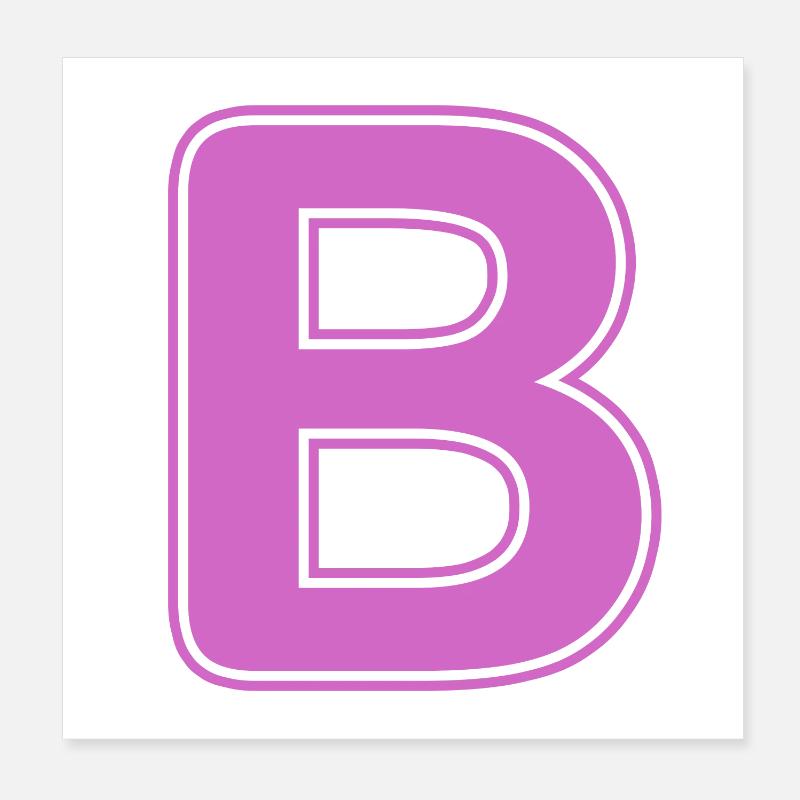 B Lettre Alphabet Nom Épeller Cadeau Poster 20 x 20 cm