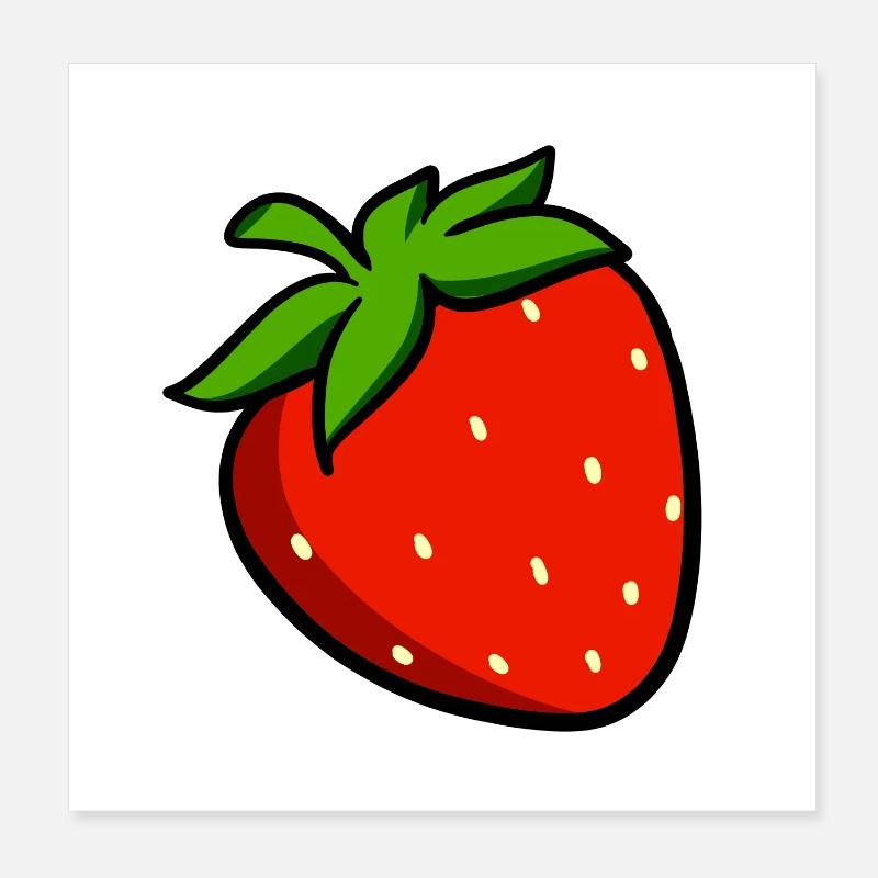 fraises Poster 20 x 20 cm