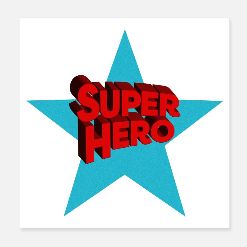 Superhero superheroes - Poster 8" x 8" (20x20 cm) - white