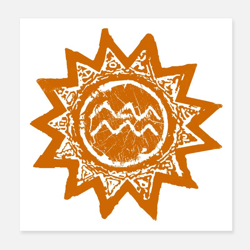 Astrologischer Wassermann Sonnen-Print Poster 20x20 cm