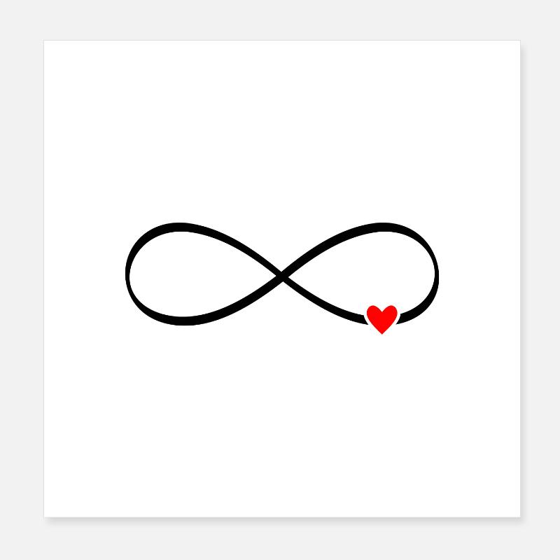 unendliche Liebe - Unendlichkeitszeichen Herz Poster 20x20 cm