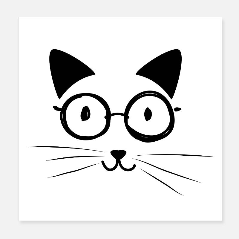 funny cat face cat kitten gift - Poster 8" x 8" (20x20 cm) - white