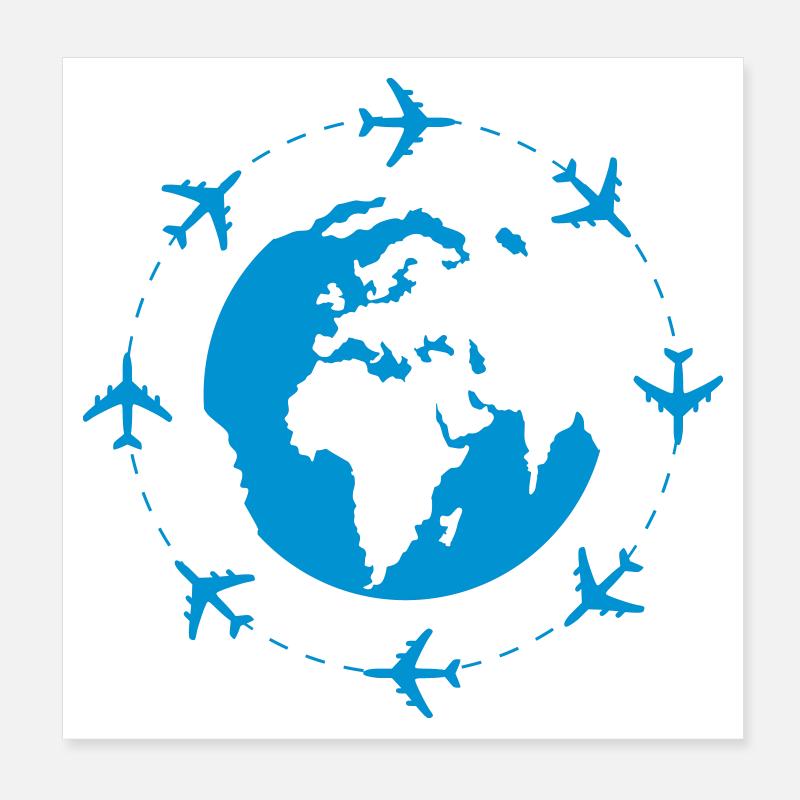 weltreise Poster 20x20 cm