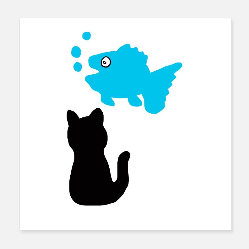 Pensées de poissons Poster 20 x 20 cm