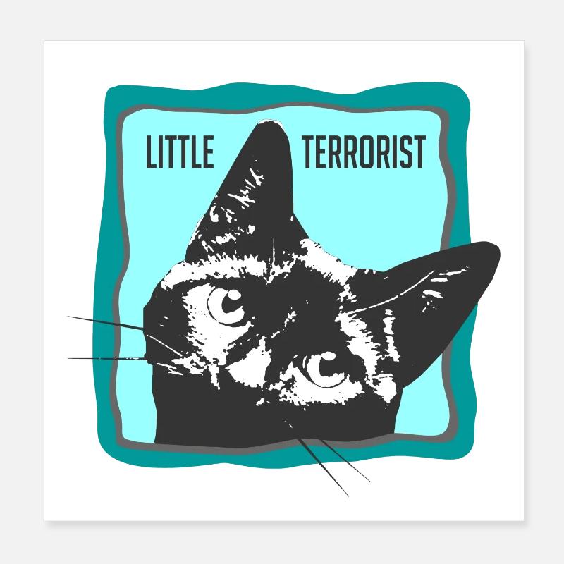 Cat portrait with slogans Poster 8" x 8" (20x20 cm)