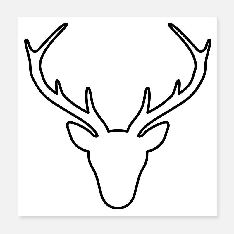 Hirsch Geweih Jäger Jagd Wild Geschenk Poster 20x20 cm
