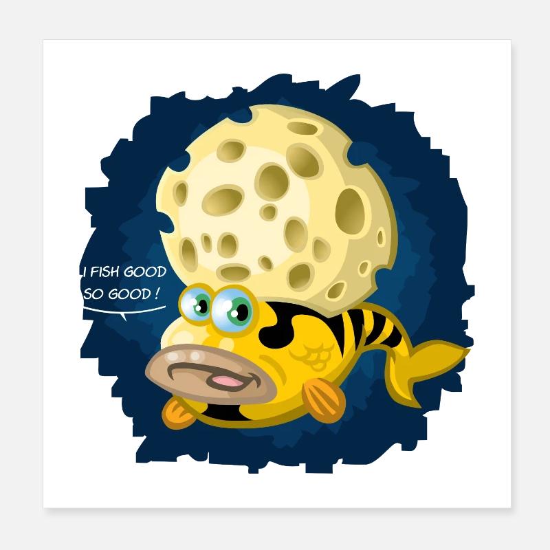 Funky fish Poster 8" x 8" (20x20 cm)