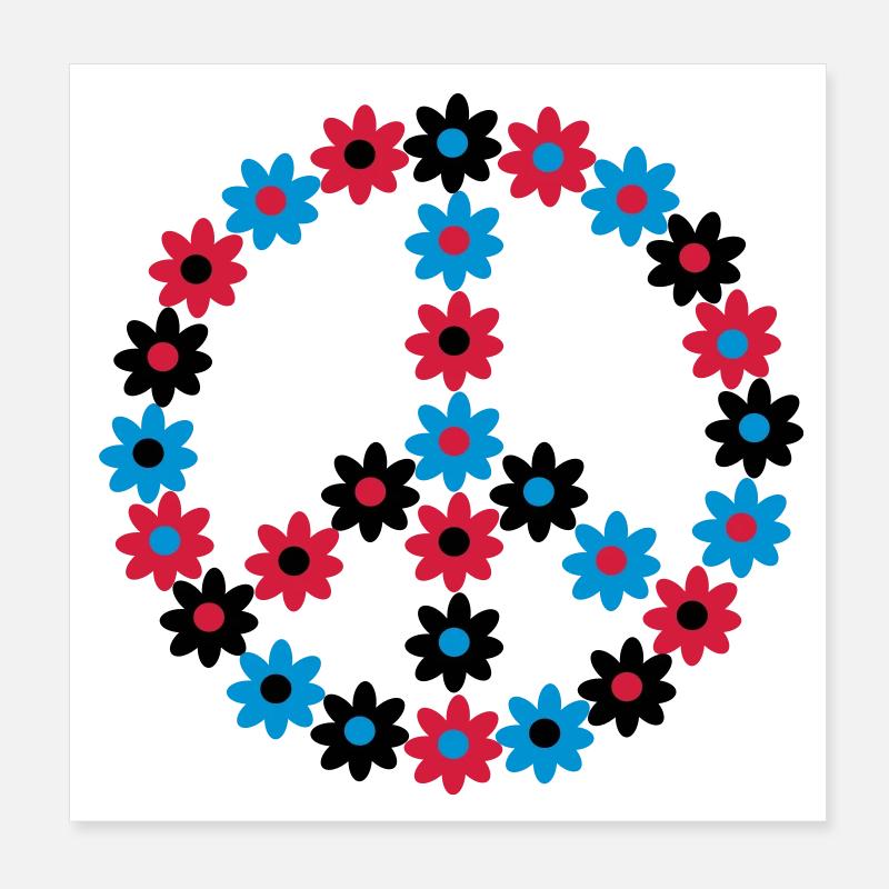 Peace & Flowers Poster 8" x 8" (20x20 cm)