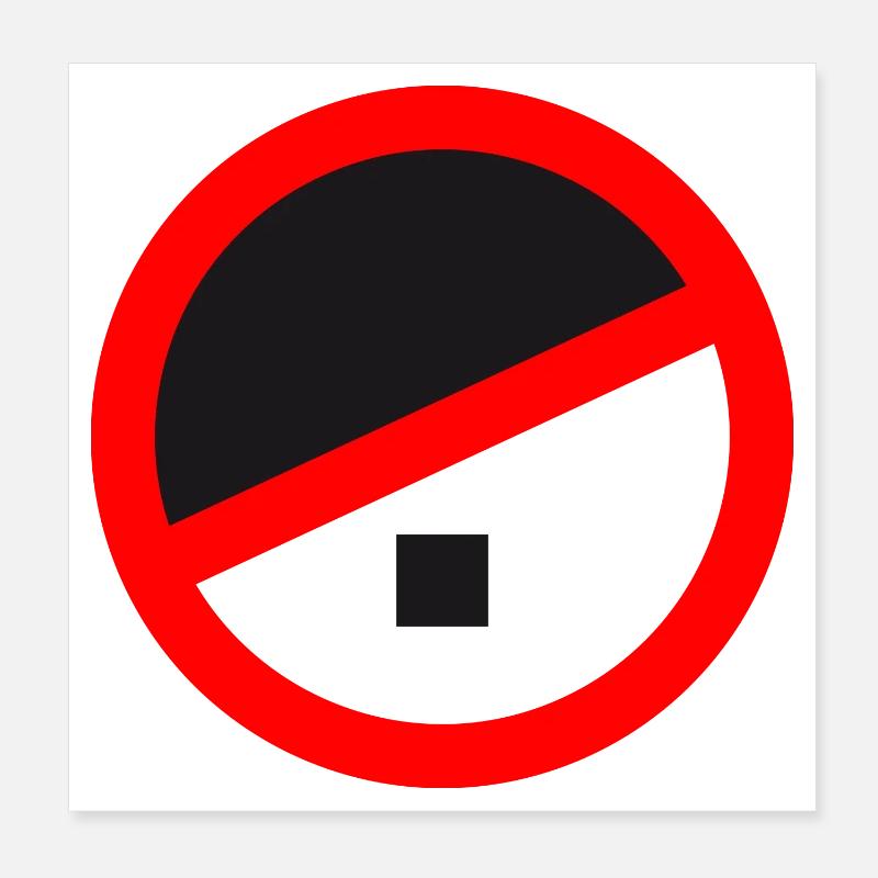 kreis rund adolf verbot nein no racism logo text d Poster 20x20 cm
