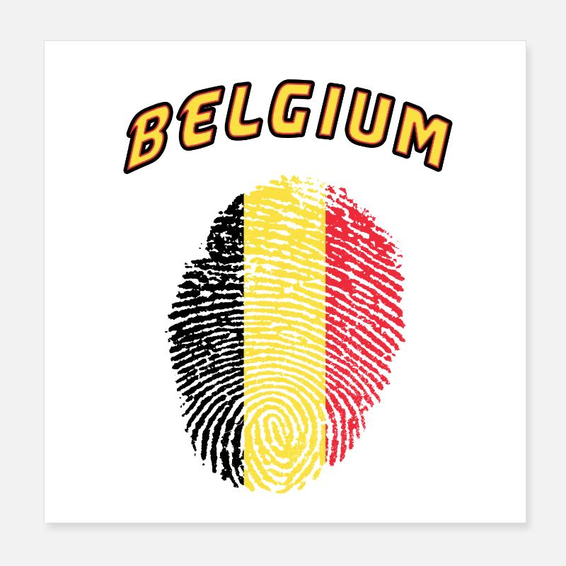 Belgique Empreinte / Drapeau cadeau Poster 20 x 20 cm