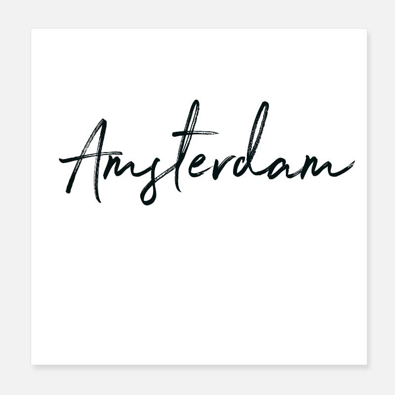 Amsterdam - Poster 20x20 cm - Weiß