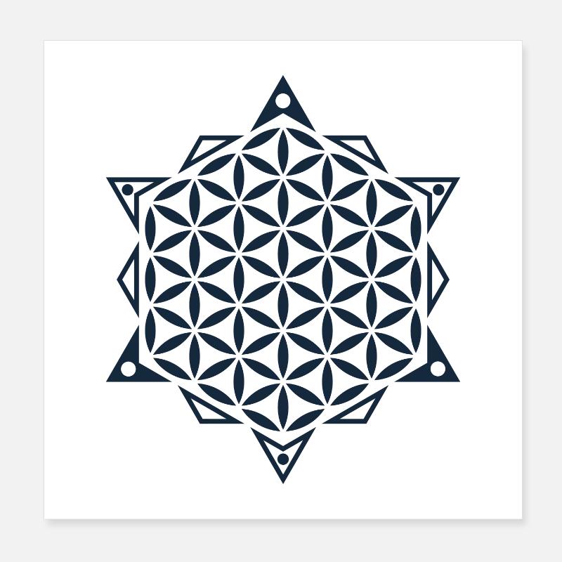 Blume des Lebens, Heilige Geometrie Poster 20x20 cm