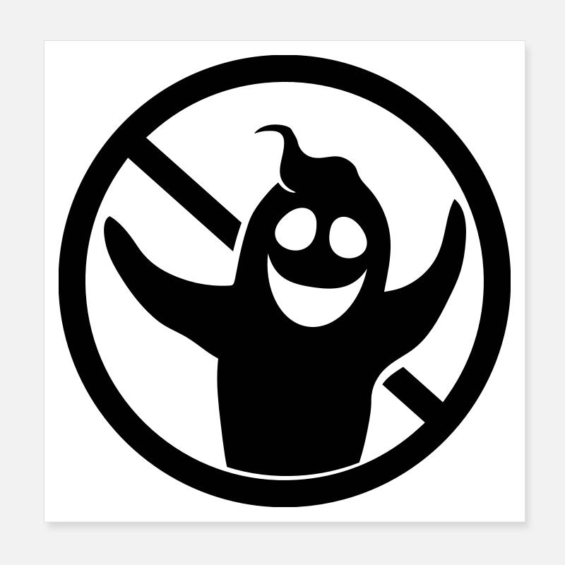 schwarz zeichen symbol verboten schild gespenst ge Poster 20x20 cm