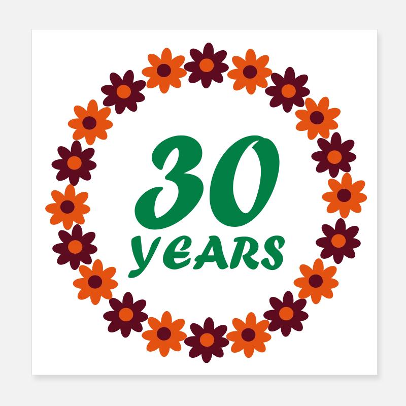 30 ans Poster 20 x 20 cm