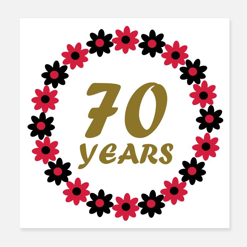 Siebzigsten Geburtstag Poster 20x20 cm