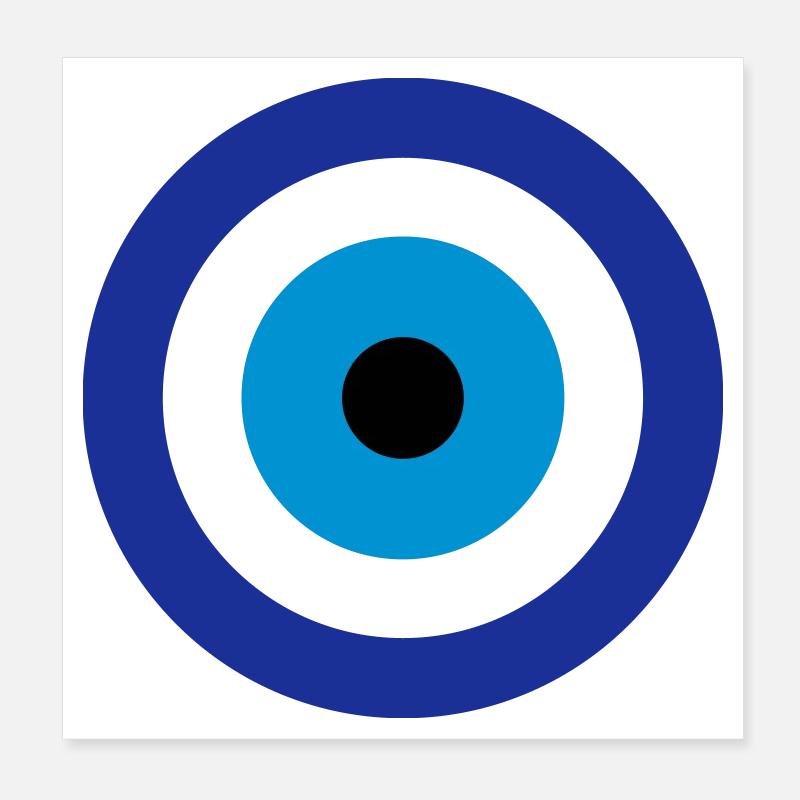 Blue Evil Eye Poster 20 x 20 cm
