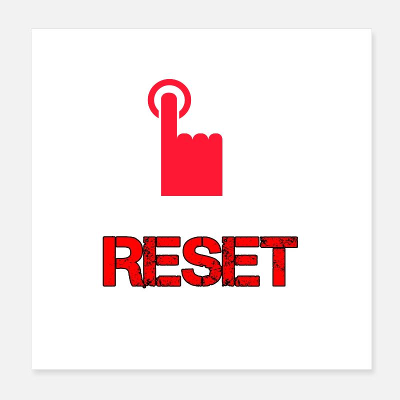 Neustart Knopf Poster 20x20 cm