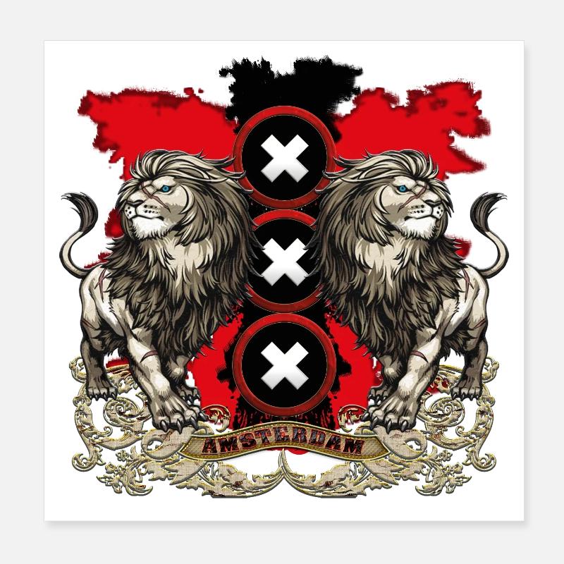 Amsterdam coat of arms 2018 white Poster 8" x 8" (20x20 cm)