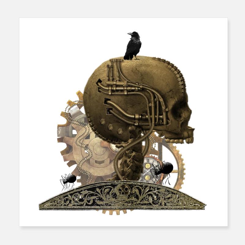 Super schrecklichen technischen Schädel Poster 20x20 cm