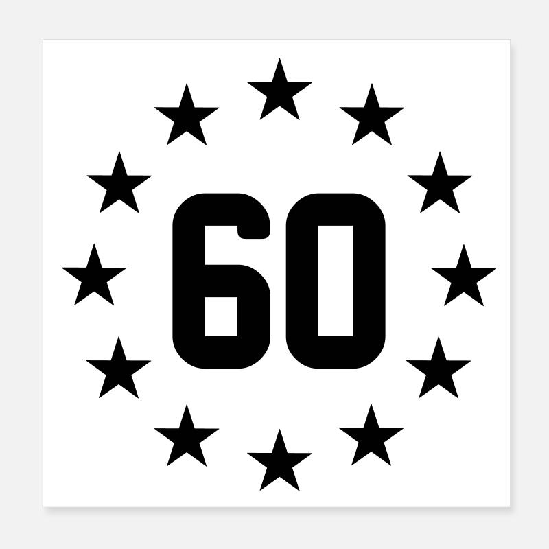 60 years Poster 8" x 8" (20x20 cm)