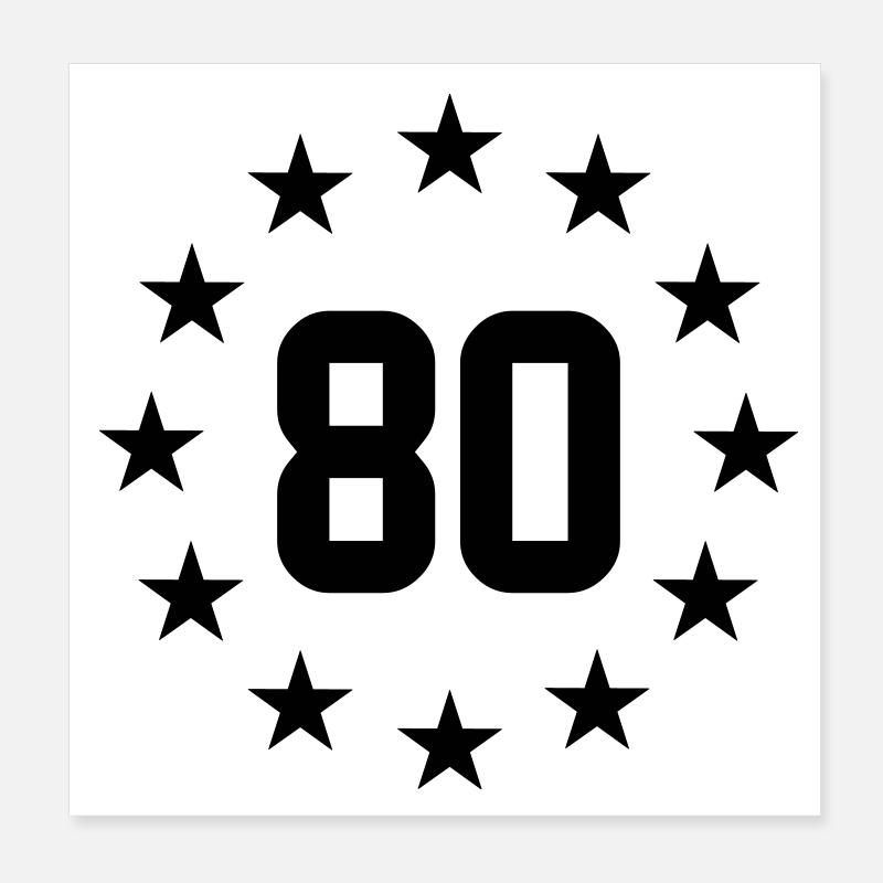 80 ans Poster 20 x 20 cm