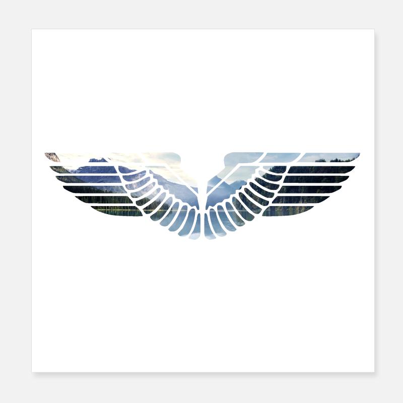 Emblème aile d'aigle - Poster 20 x 20 cm - blanc