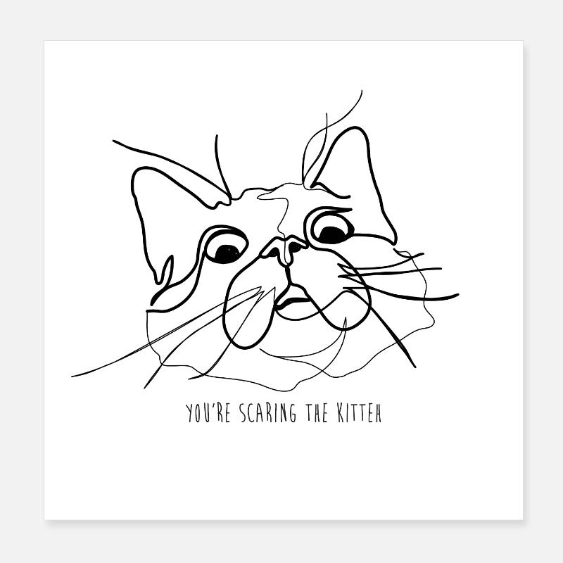 anxious cat memes Poster 8" x 8" (20x20 cm)