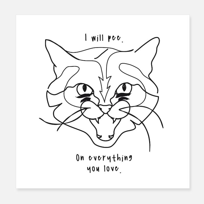 Chats Meme - Pee Poster 20 x 20 cm