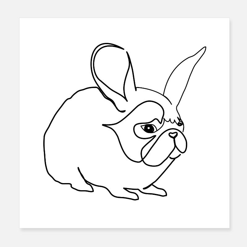 Hare or pug Poster 8" x 8" (20x20 cm)