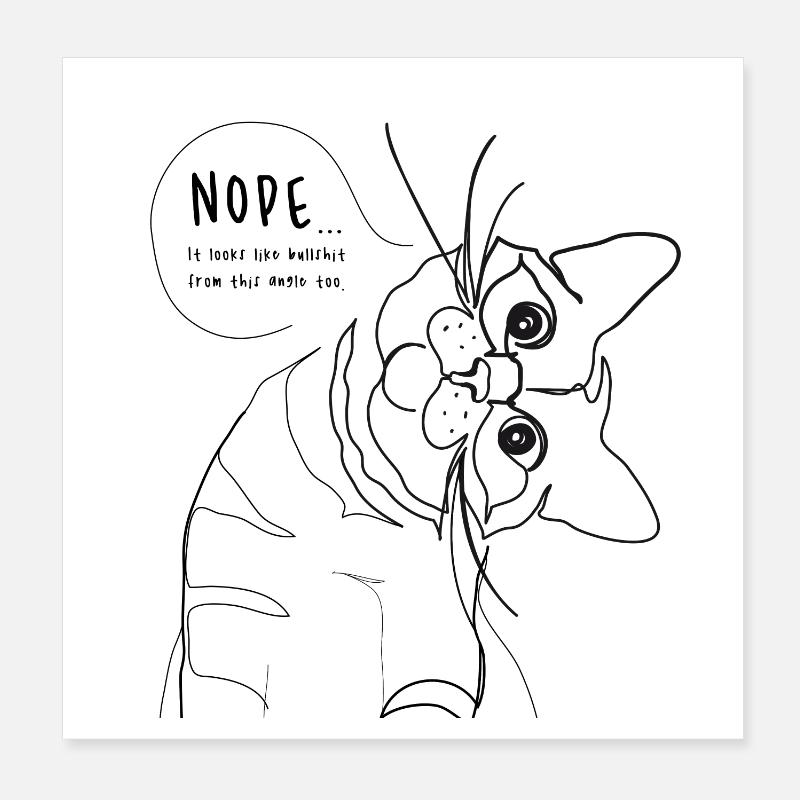 Bullshit Katzen Meme Poster 20x20 cm