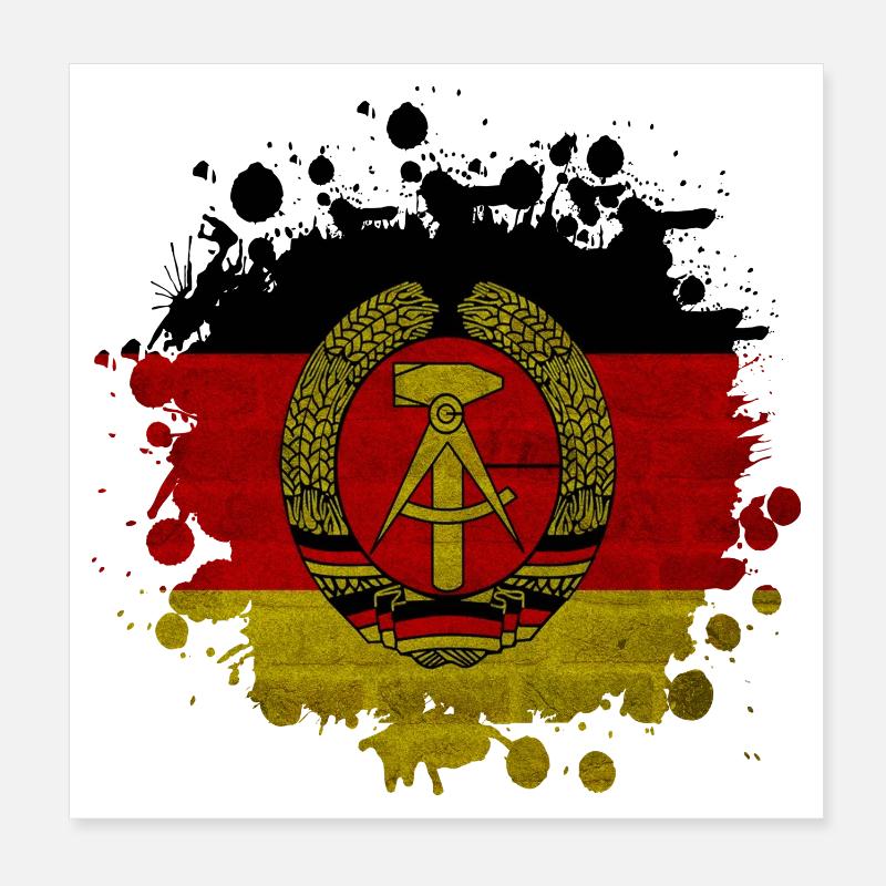 DDR taches / Cadeau drapeau Allemagne de l’Est Poster 20 x 20 cm