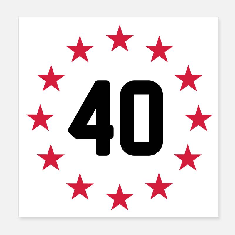 40 ans Poster 20 x 20 cm