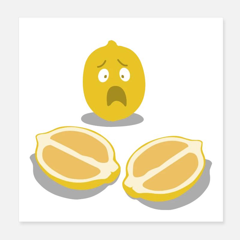 Sorgenlemon caractère citron Poster 20 x 20 cm