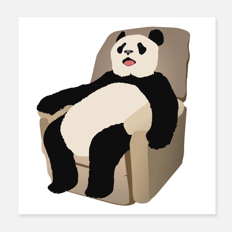 Panda sur le fauteuil Poster 20 x 20 cm