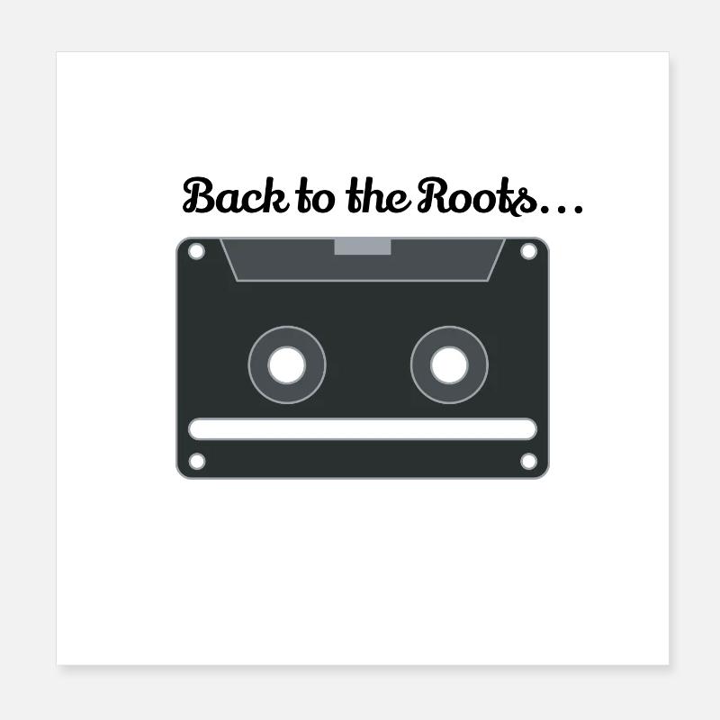 Cassette Face Retro Poster 20 x 20 cm