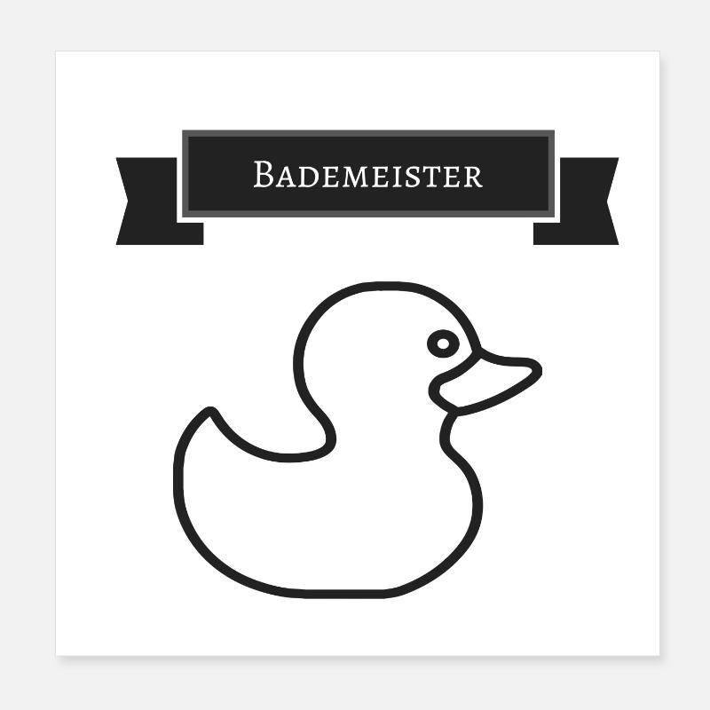 Bade Meister Silhouette de Canard Poster 20 x 20 cm