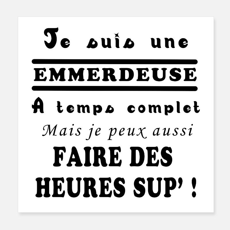 JE SUIS UNE EMMERDEUSE Poster 20 x 20 cm