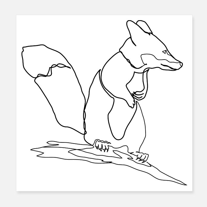 Fox Squirrel Squirrel Fox Poster 20 x 20 cm