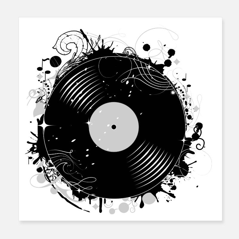Disque vinyle en design graffiti Poster 20 x 20 cm