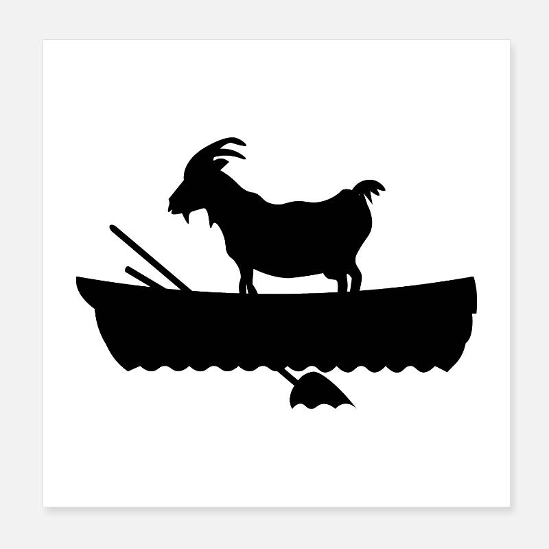 G.O.A.T. Chèvre dans le bateau Poster 20 x 20 cm