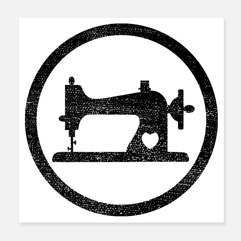 sewing machine1 schwarz Poster 20x20 cm