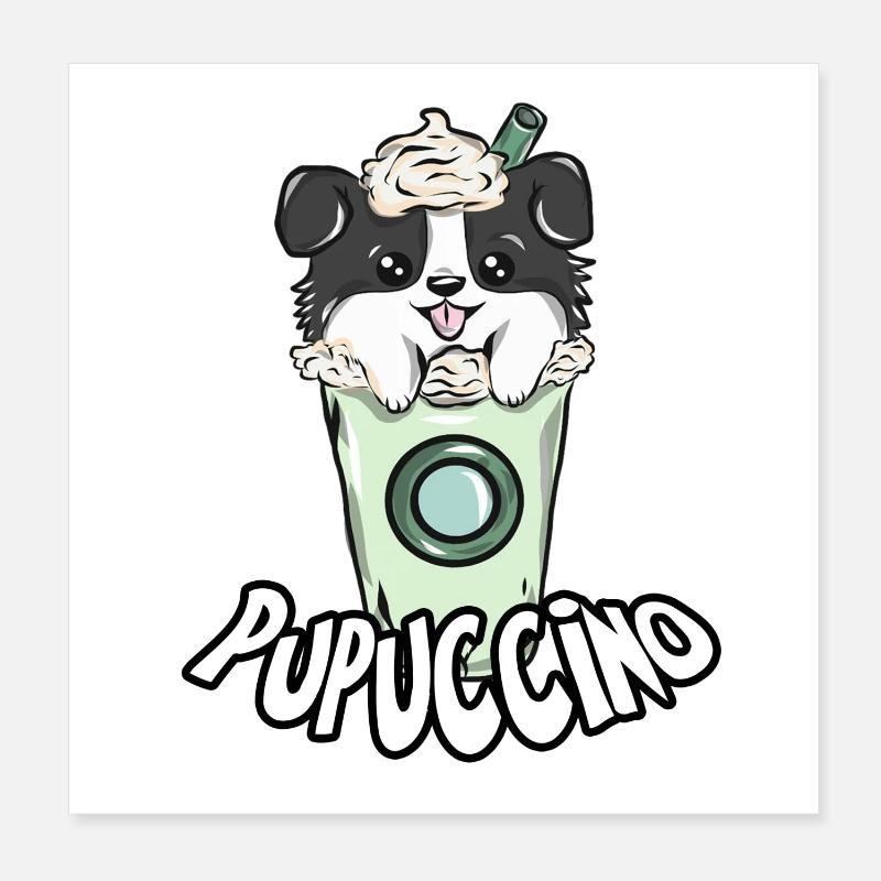 Hund Kaffe Cappuccino Poster 20x20 cm