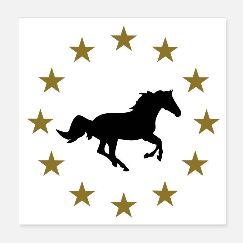 Pferde & Sternen Poster 20x20 cm